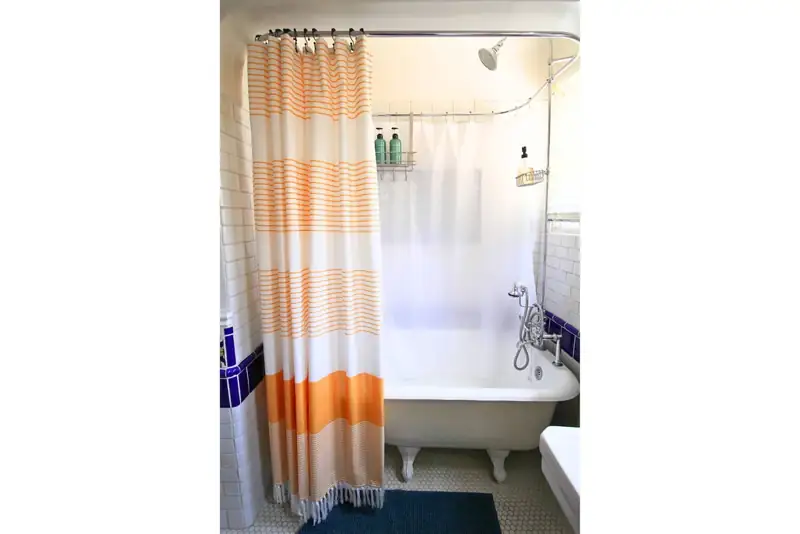 Our full, spacious bathroom also has a clawfoot tub